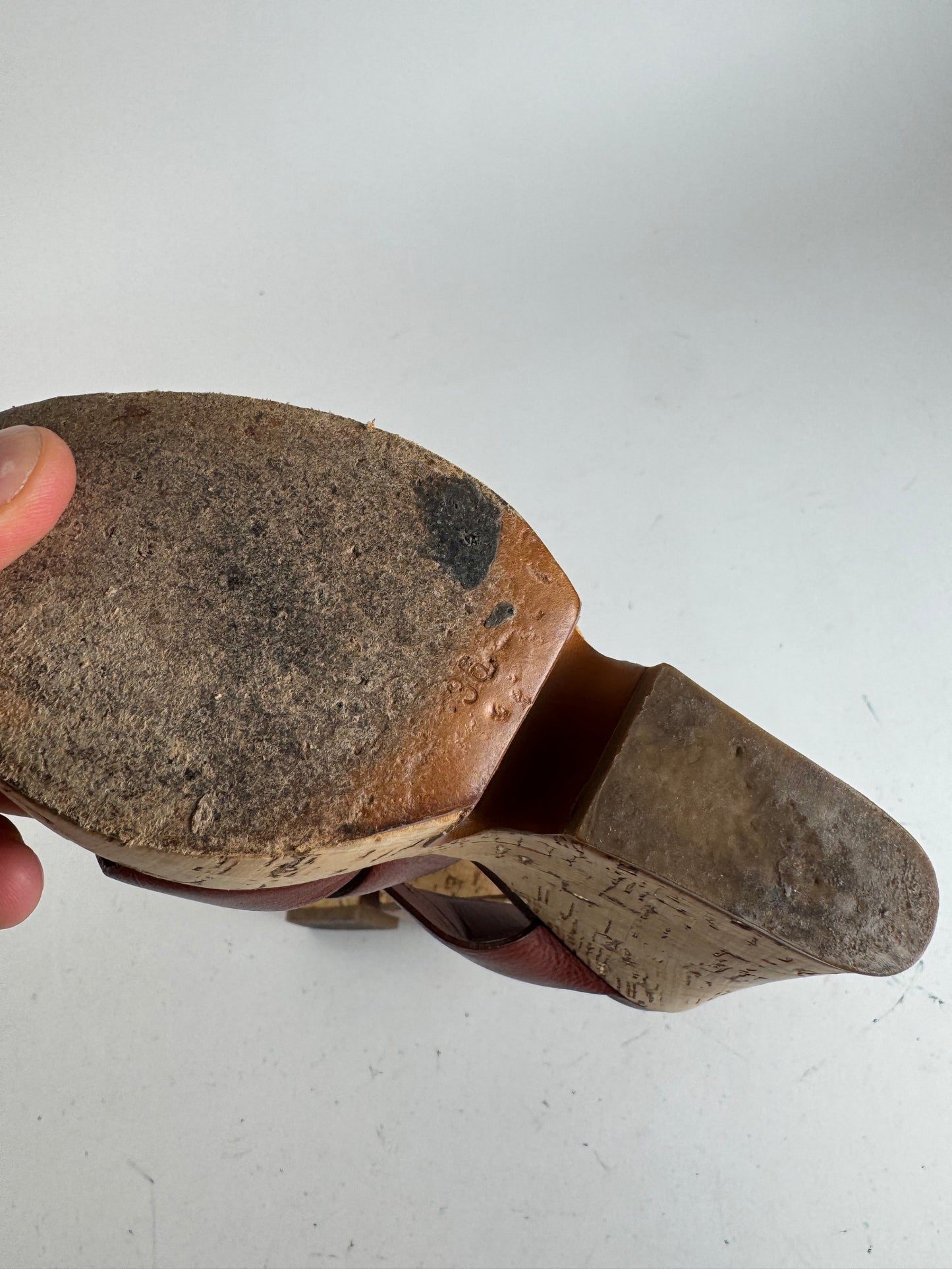 Vintage Yves Saint Laurent Leather heels redbrown EU36