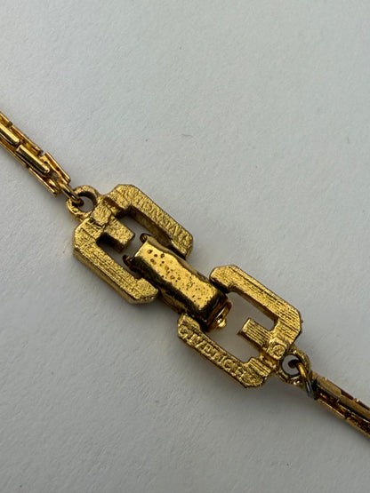 Vintage Givenchy Geometric GG Logo Necklace Late 1970s Gold