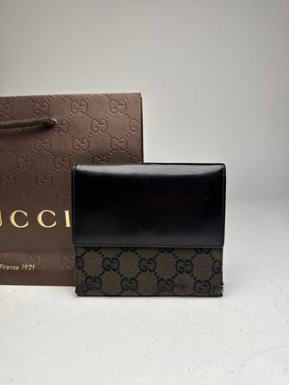 Vintage Gucci Jackie Monogram Wallet black brown