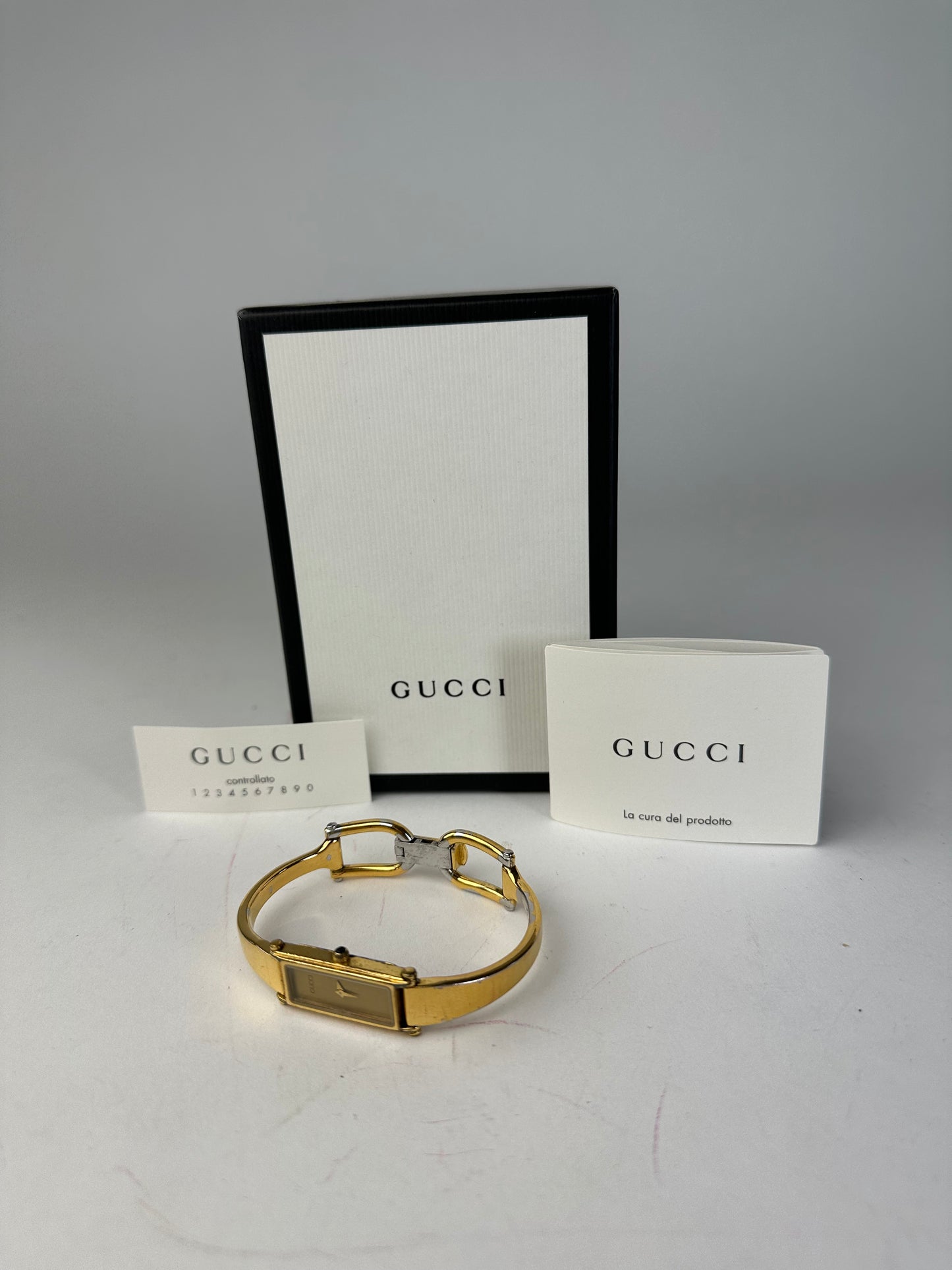 Vintage Gucci Gold Plated Horsebit Quartz Watch Golden