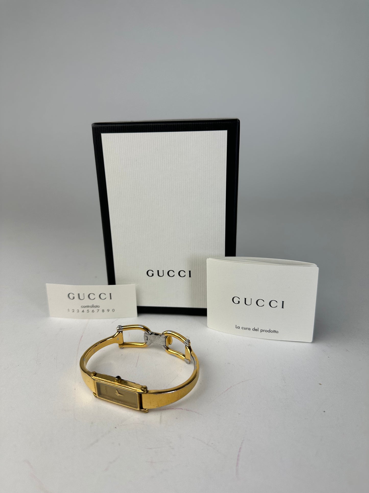 Vintage Gucci Gold Plated Horsebit Quartz Watch Golden