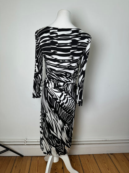 Vintage Pucci Abstract Print Rayon Dress Black White M