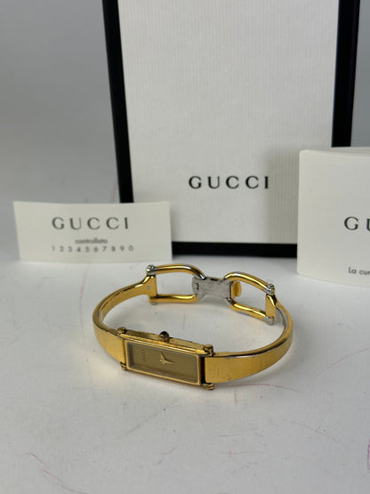 Vintage Gucci Gold Plated Horsebit Quartz Watch Golden