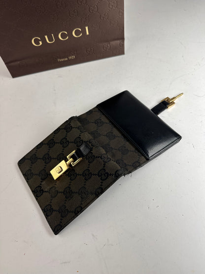 Vintage Gucci Jackie Monogram Wallet black brown