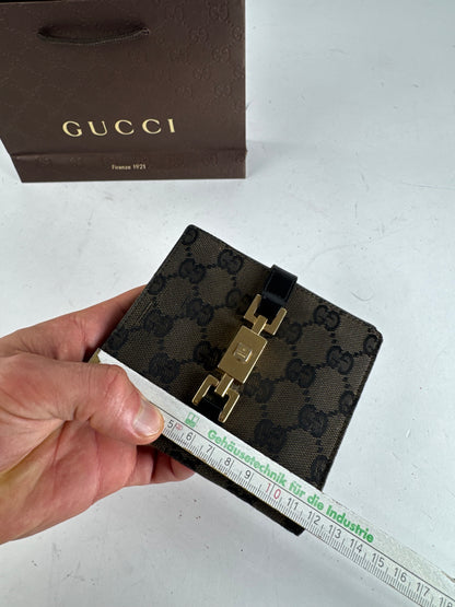 Vintage Gucci Jackie Monogram Wallet black brown