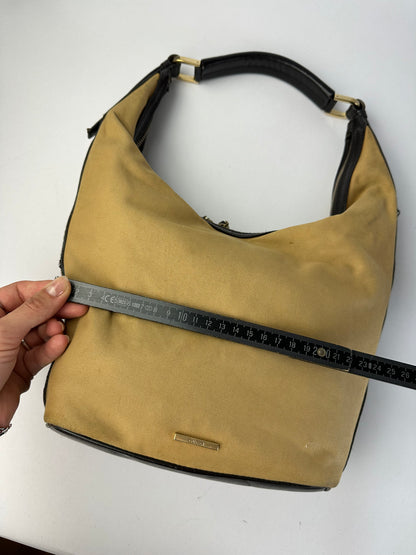Vintage Gucci Canvas Hobo Bag Late 1990s Tan Black