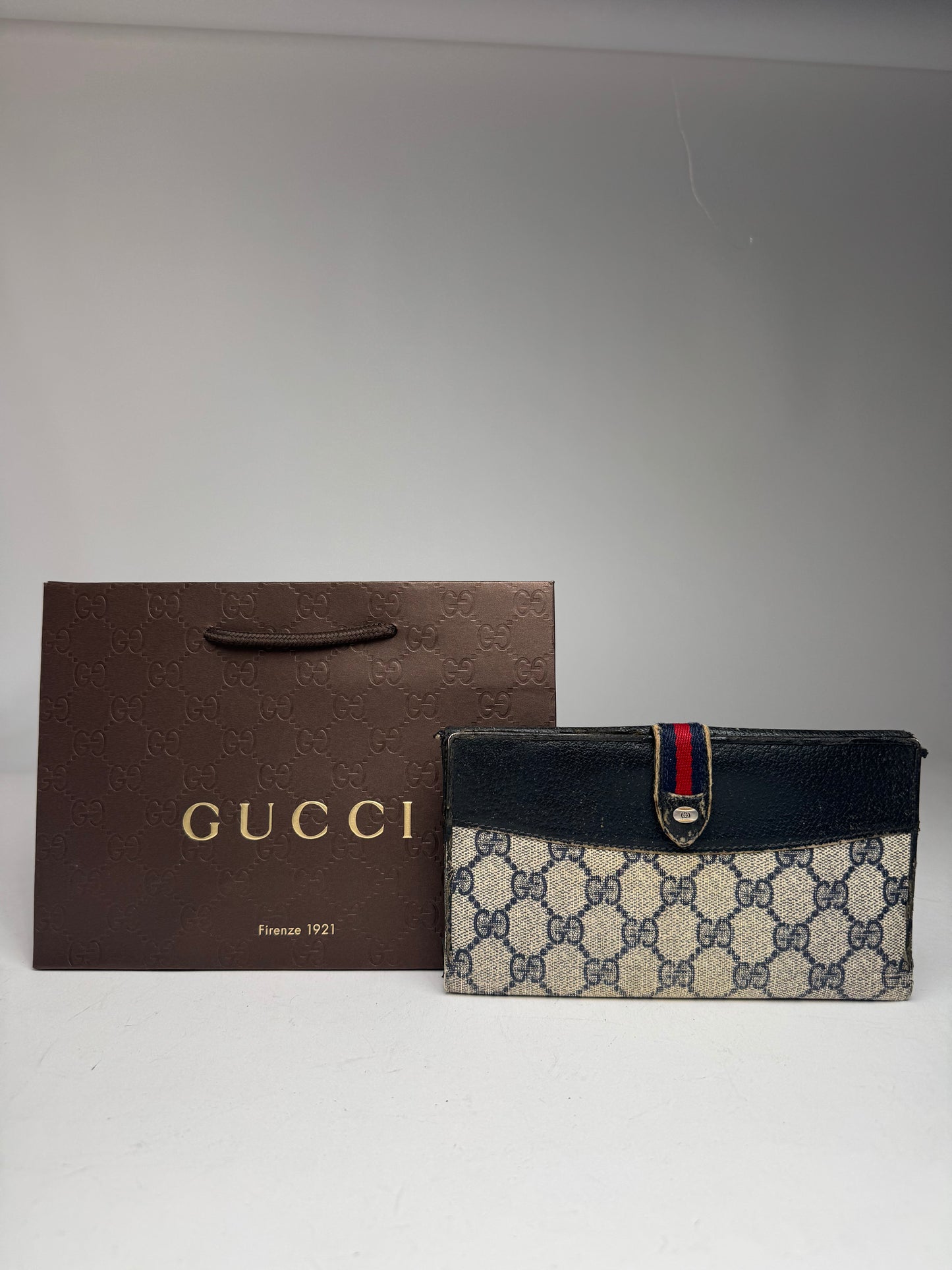 Vintage Gucci Ophidia Monogram Leather Wallet