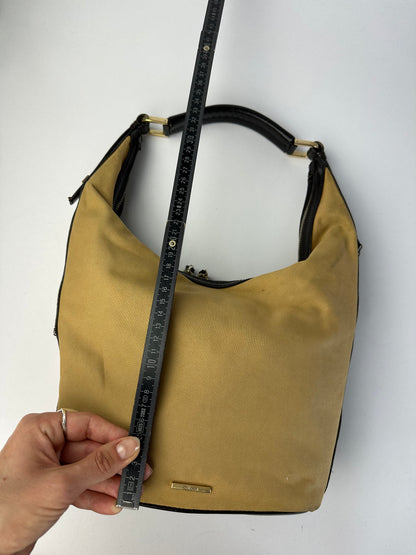 Vintage Gucci Canvas Hobo Bag Late 1990s Tan Black