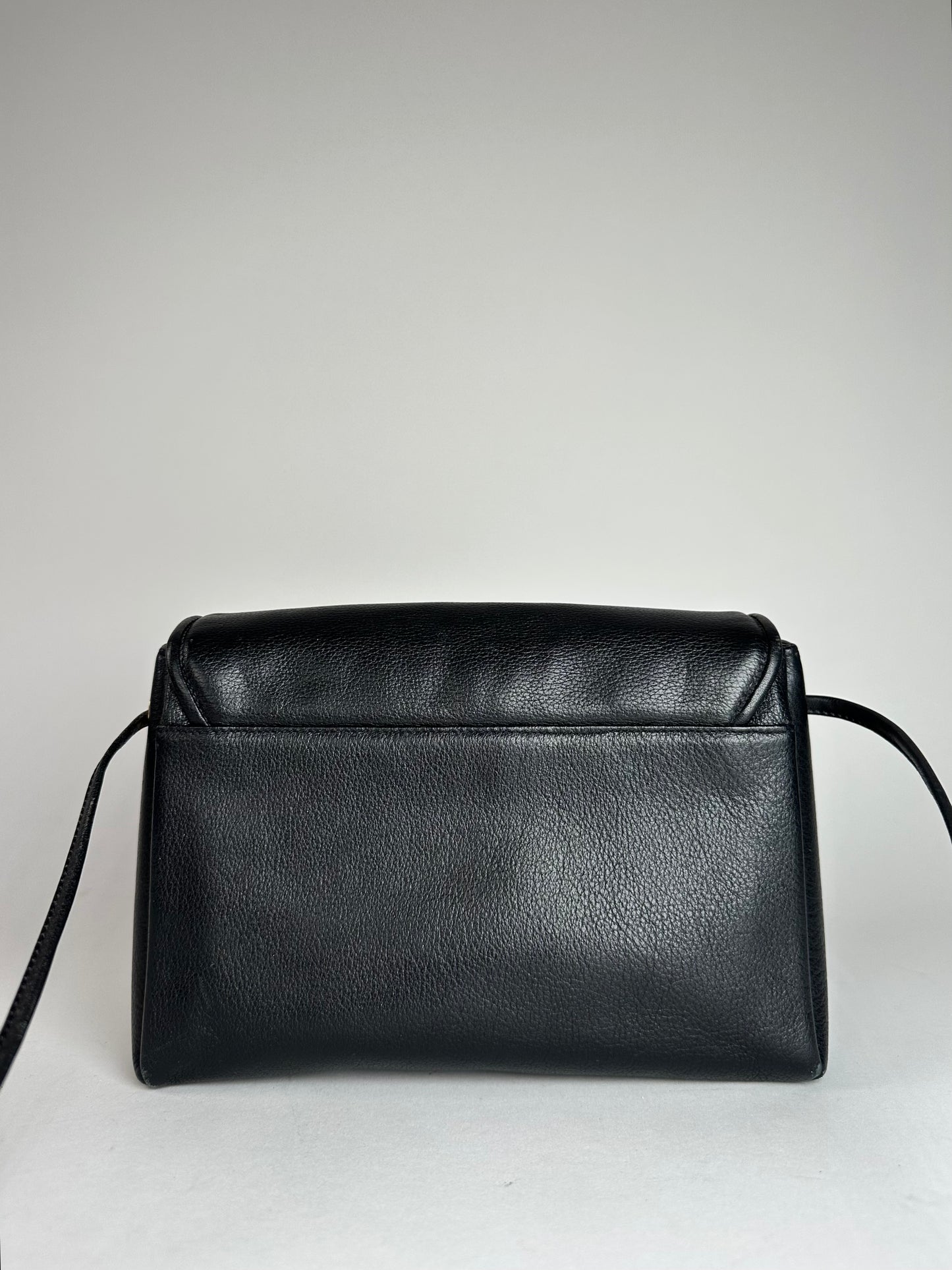 Vintage Givenchy Leather Shoulder Bag Black