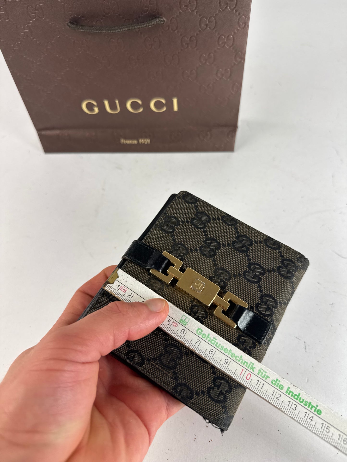 Vintage Gucci Jackie Monogram Wallet black brown