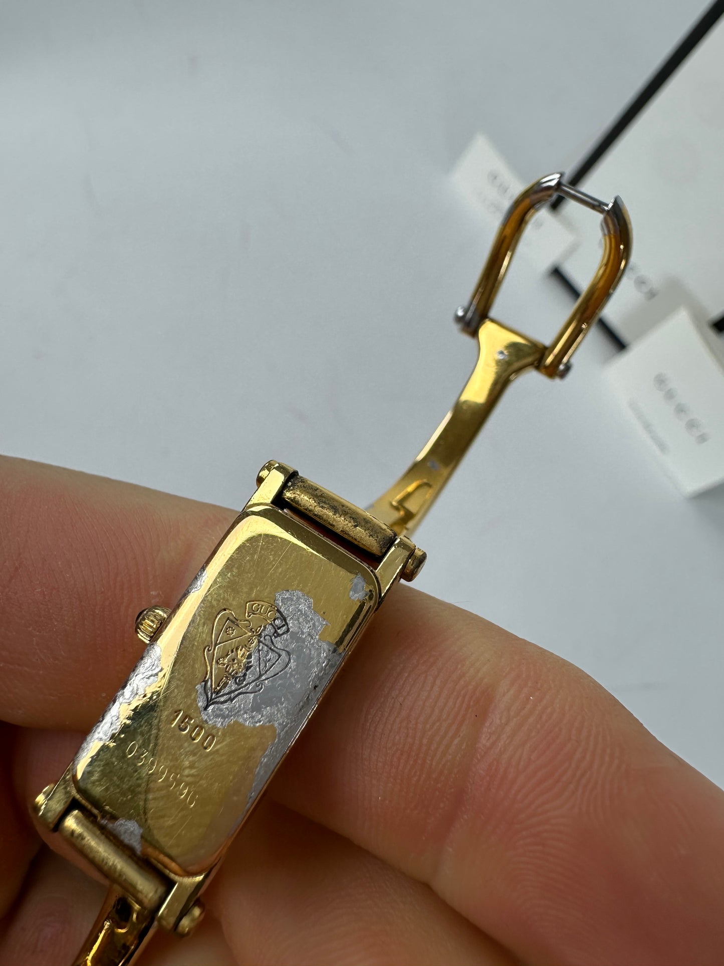 Vintage Gucci Gold Plated Horsebit Quartz Watch Golden