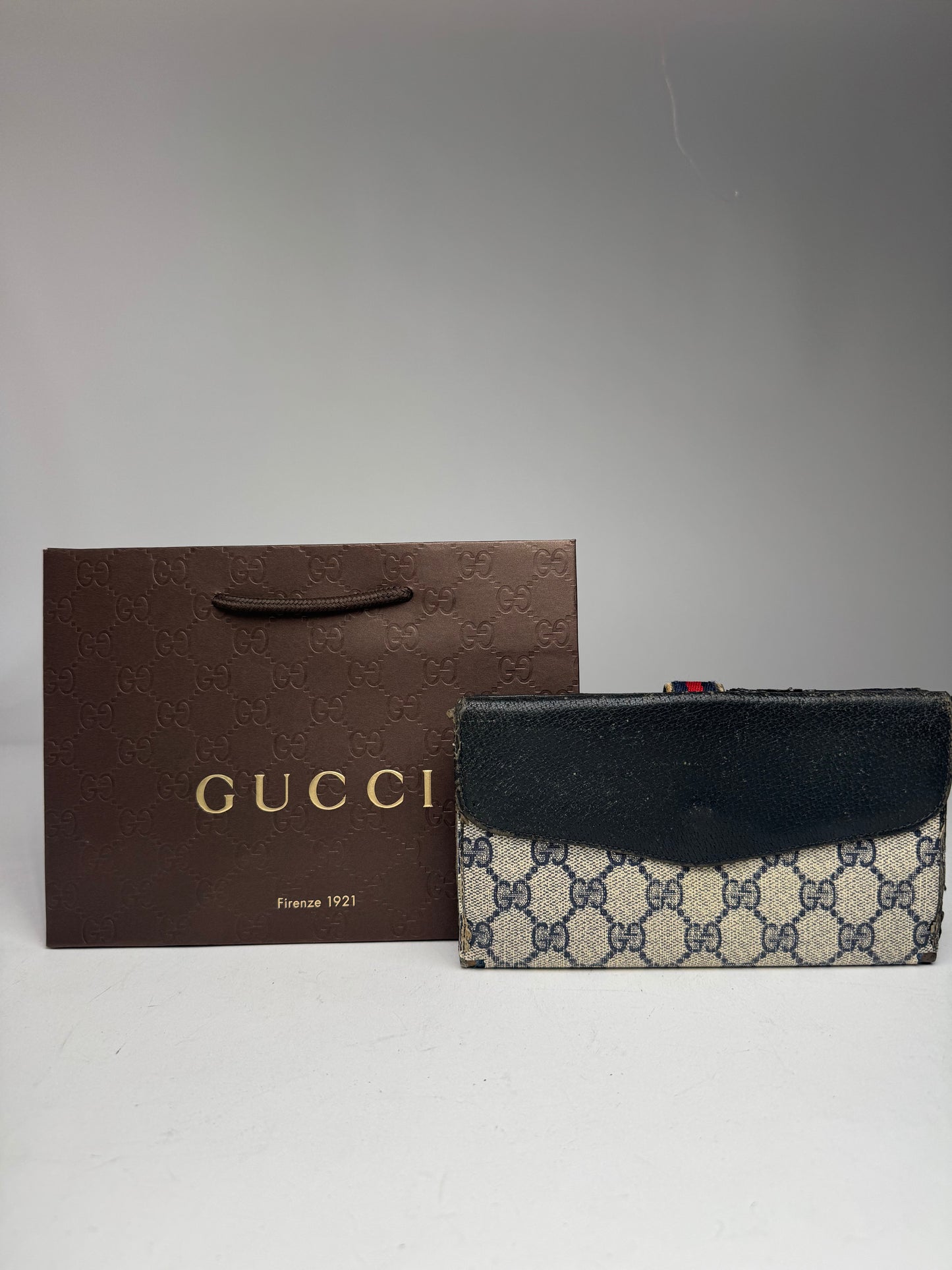 Vintage Gucci Ophidia Monogram Leather Wallet