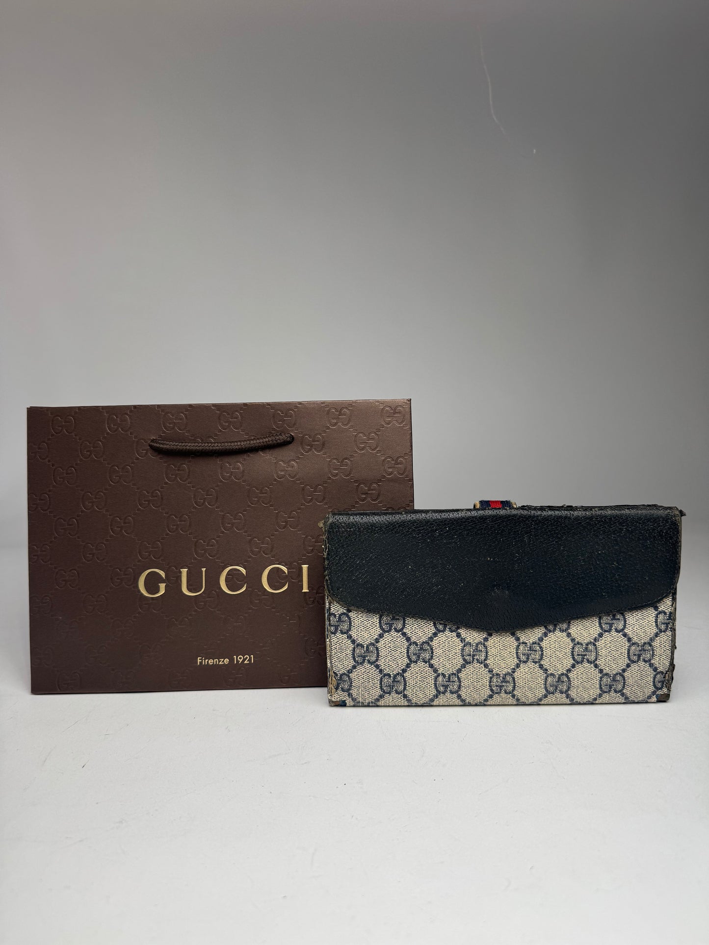 Vintage Gucci Ophidia Monogram Leather Wallet