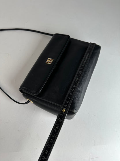 Vintage Givenchy Leather Shoulder Bag Black