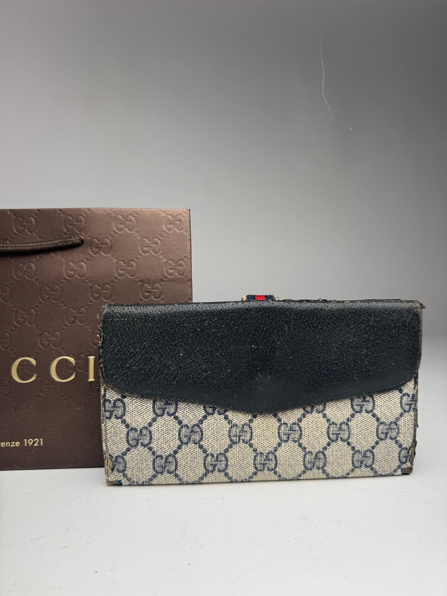Vintage Gucci Ophidia Monogram Leather Wallet
