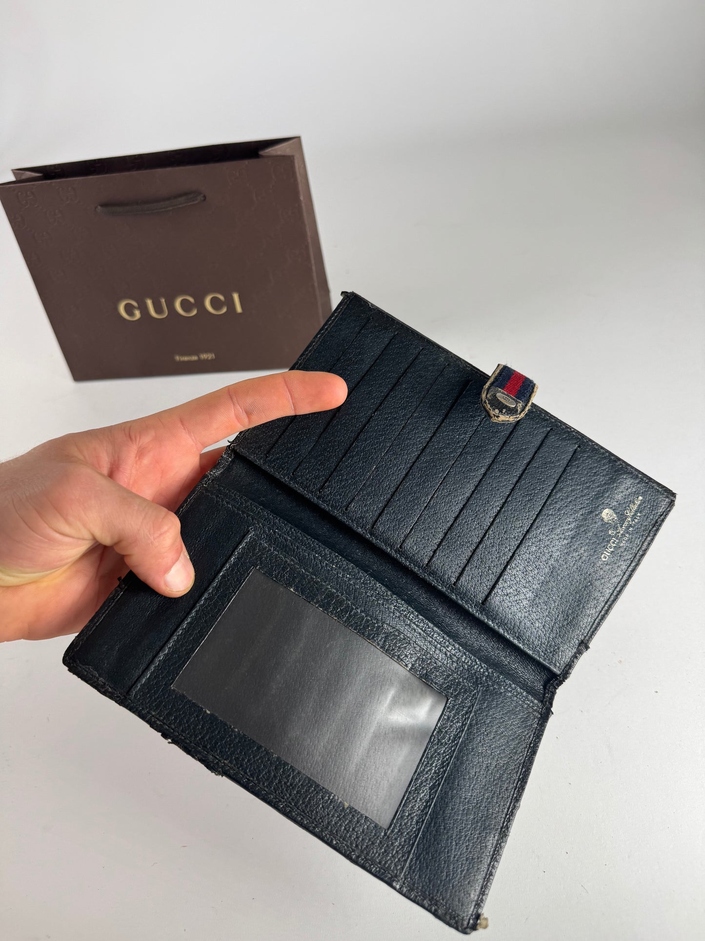 Vintage Gucci Ophidia Monogram Leather Wallet