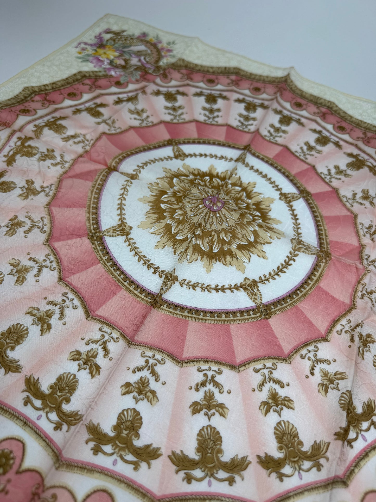 Vintage Celine Scarf Yellow pink