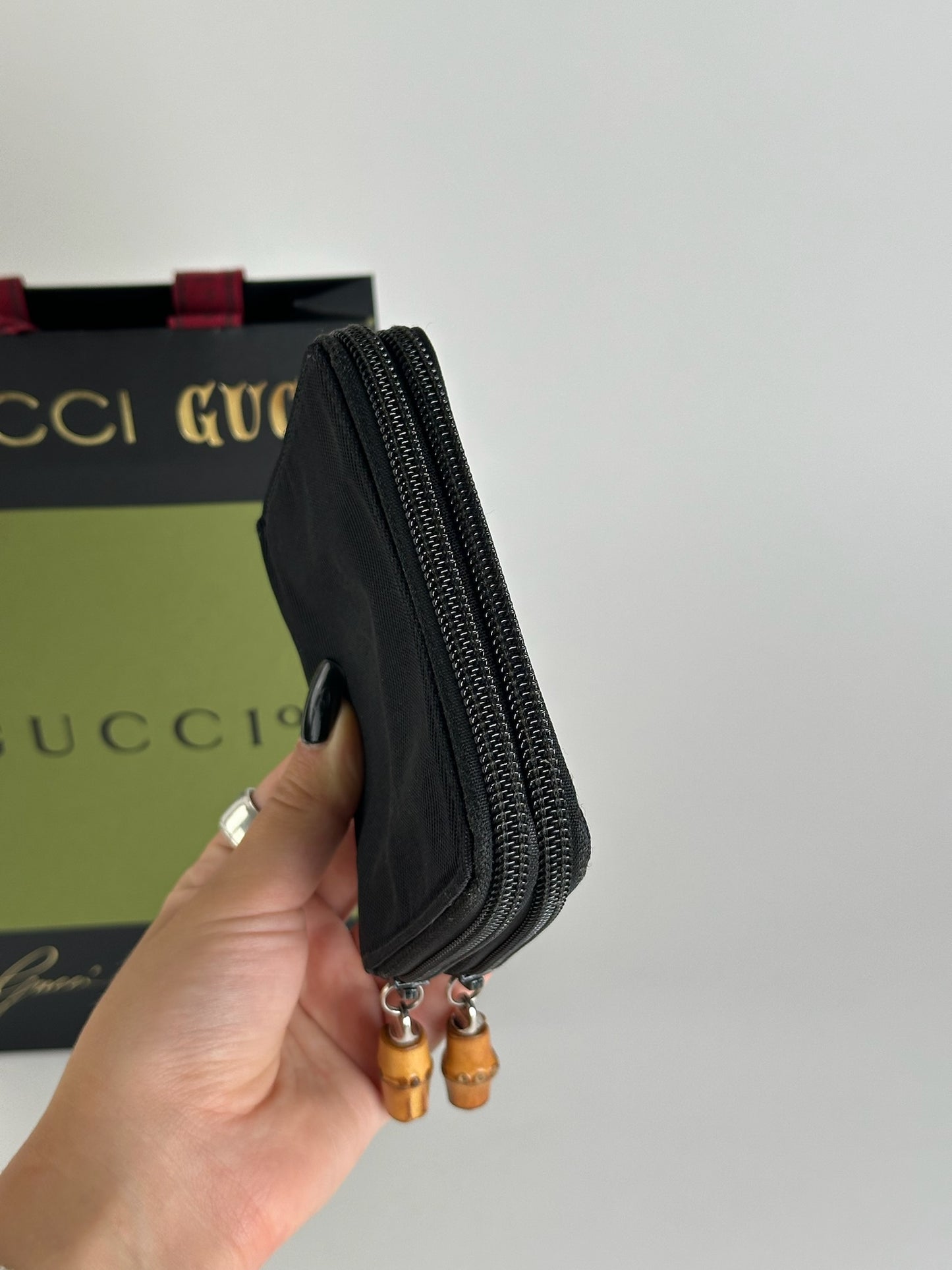 Vintage Gucci Bamboo Wallet black
