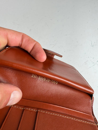 Vintage Fendi Roma Striped Leather wallet brown black gray