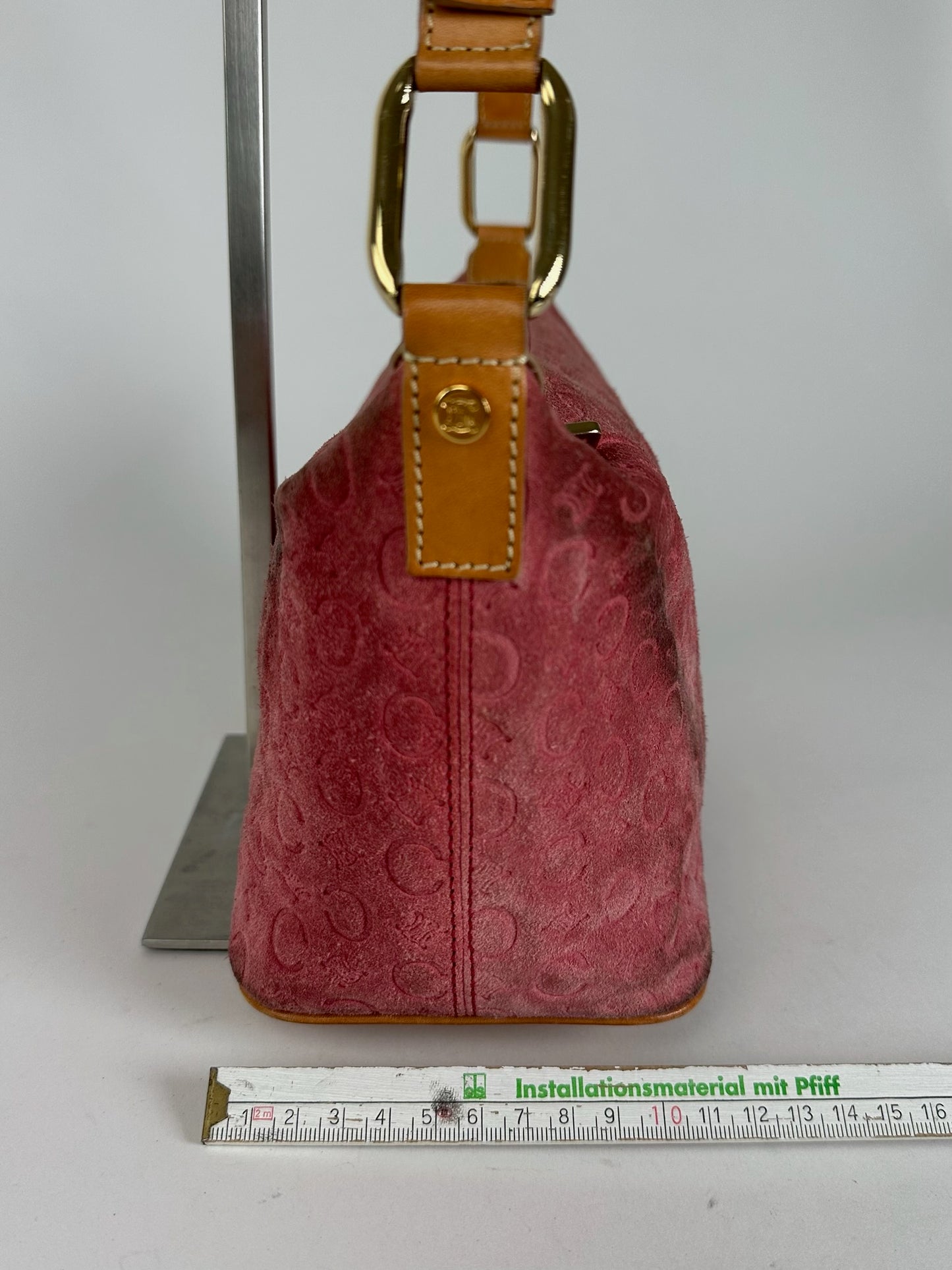 Vintage Celine Macadam Velour Leather Bag Pink