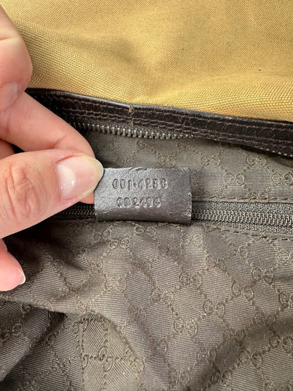 Vintage Gucci Canvas Hobo Bag Late 1990s Tan Black