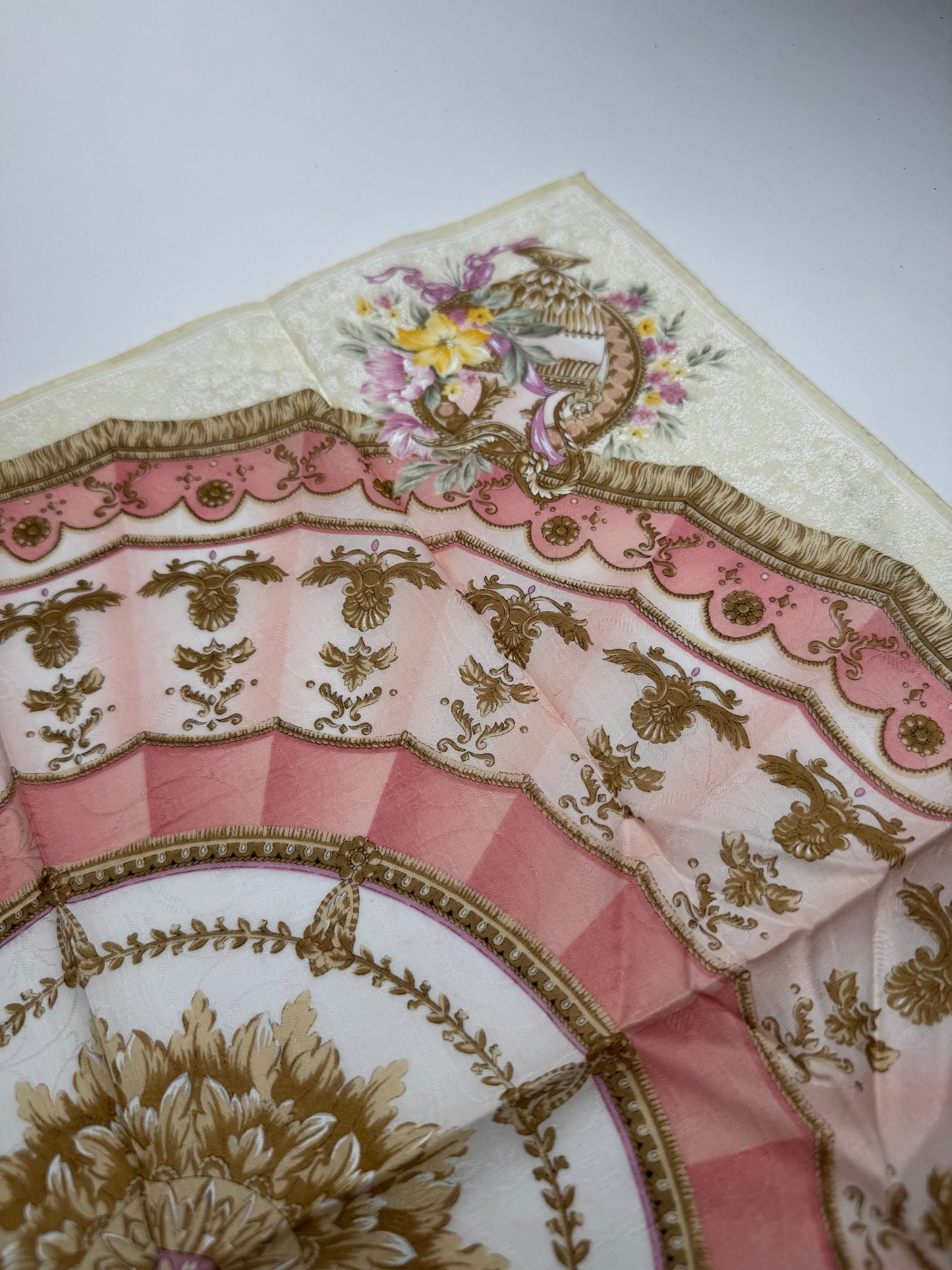 Vintage Celine Scarf Yellow pink