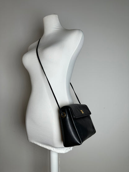 Vintage Givenchy Leather Shoulder Bag Black