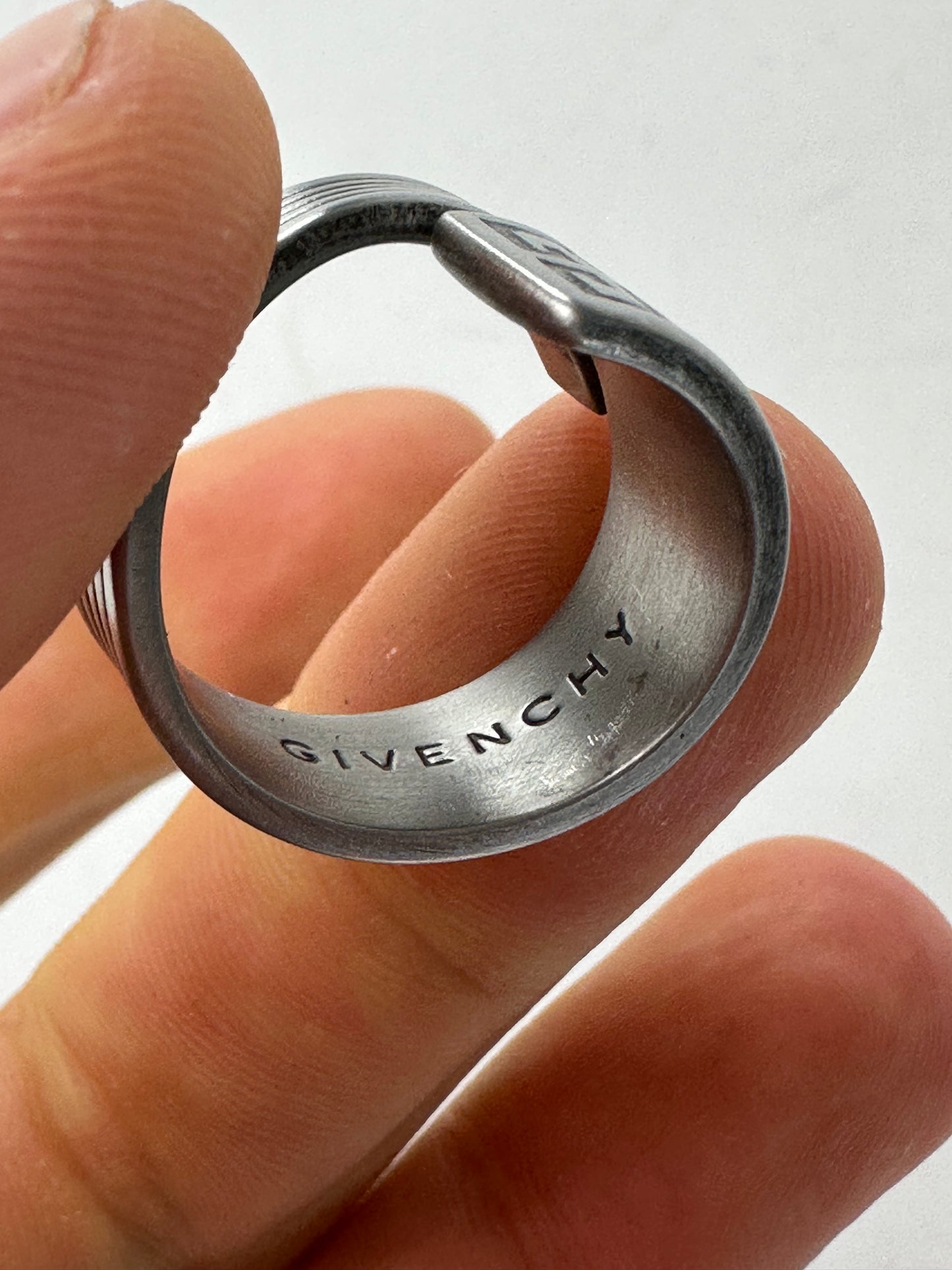 Vintage Givenchy Steel Ring Anthracite