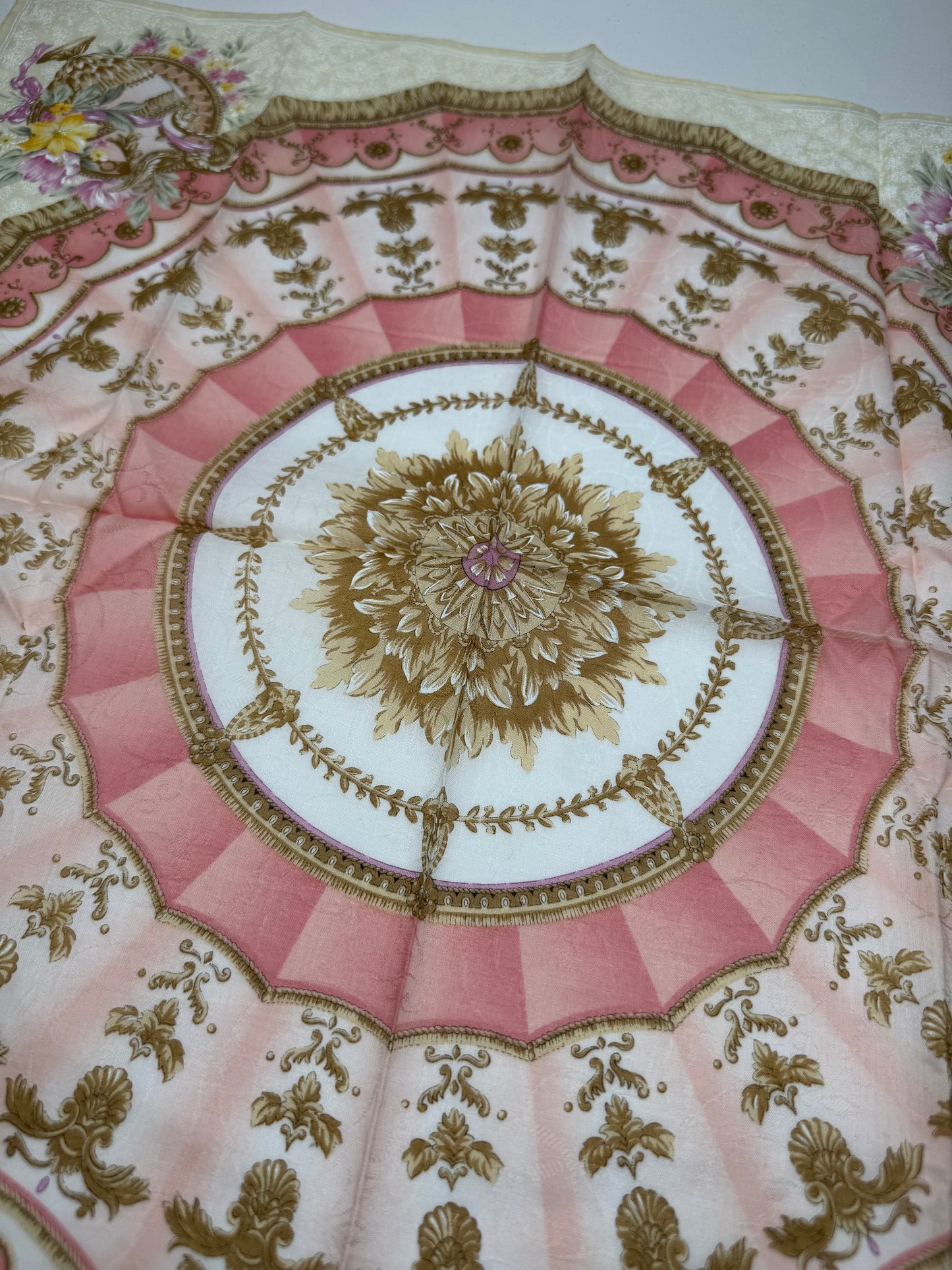 Vintage Celine Scarf Yellow pink