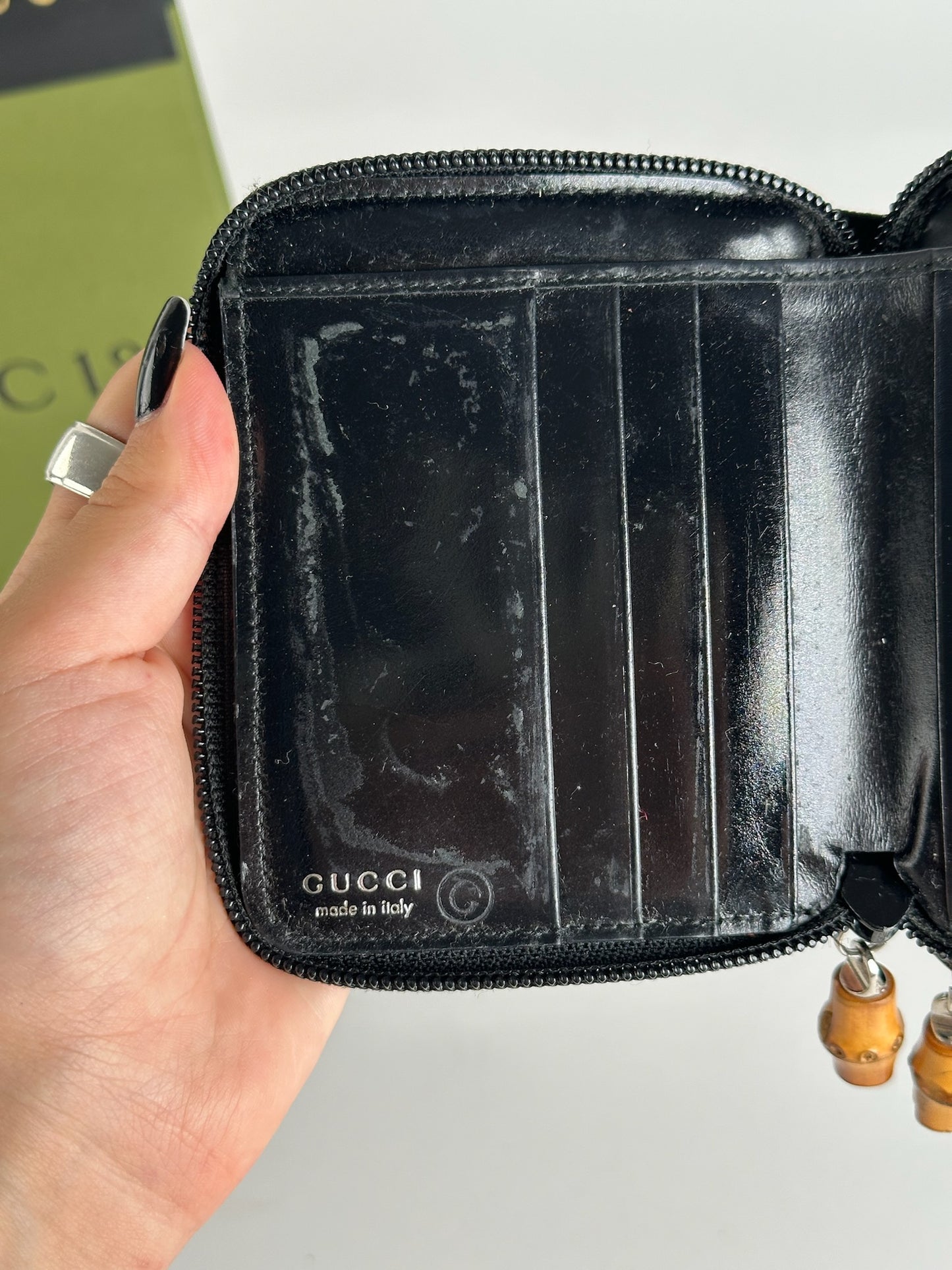 Vintage Gucci Bamboo Wallet black