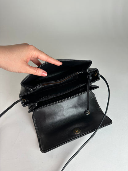 Vintage Givenchy Leather Shoulder Bag Black
