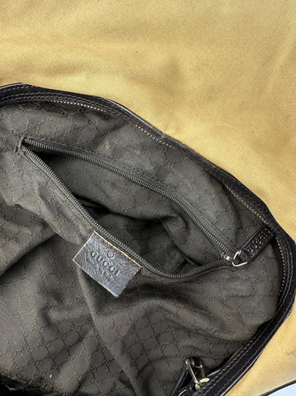 Vintage Gucci Canvas Hobo Bag Late 1990s Tan Black