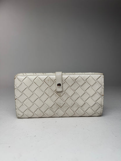Vintage Bottega Veneta leather wallet white