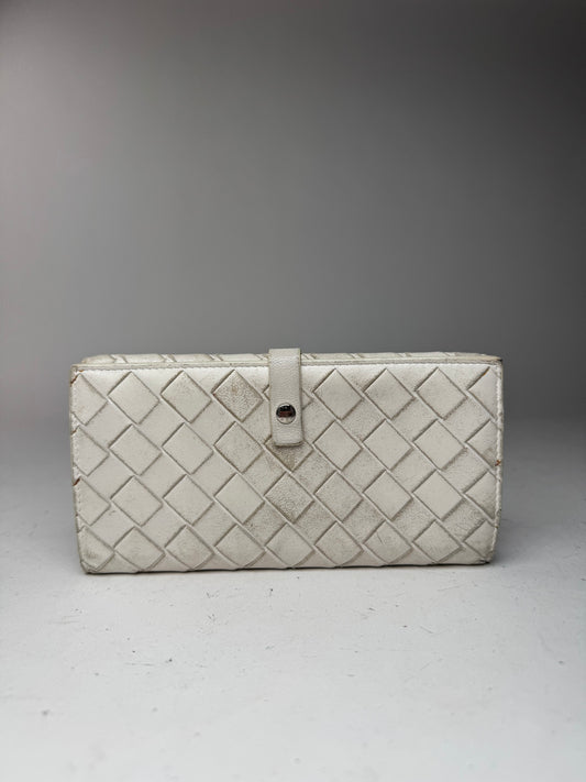 Vintage Bottega Veneta leather wallet white