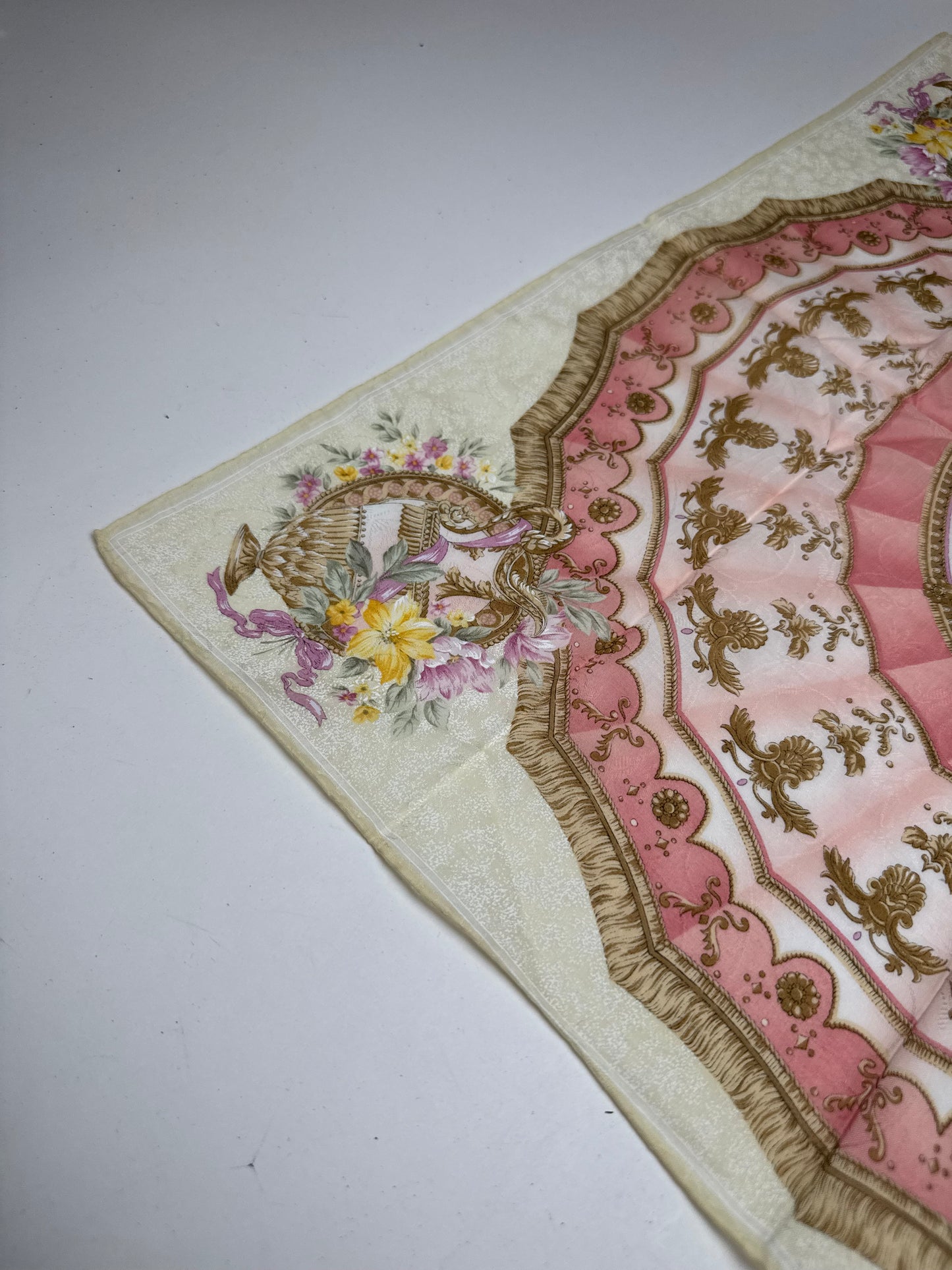 Vintage Celine Scarf Yellow pink