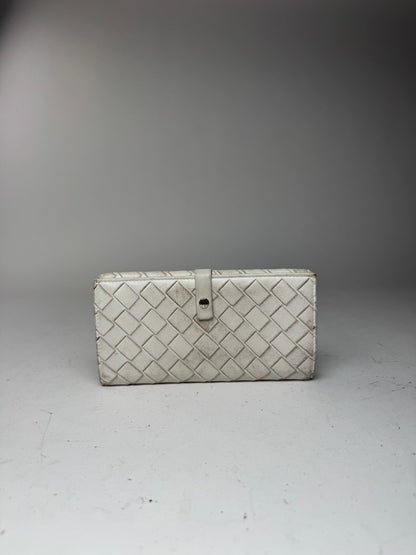 Vintage Bottega Veneta leather wallet white