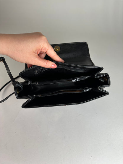 Vintage Givenchy Leather Shoulder Bag Black