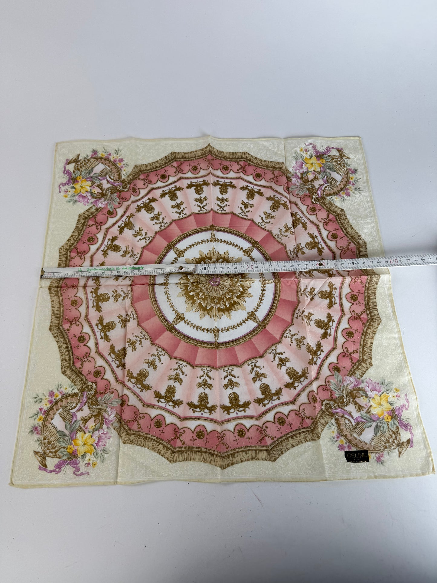 Vintage Celine Scarf Yellow pink