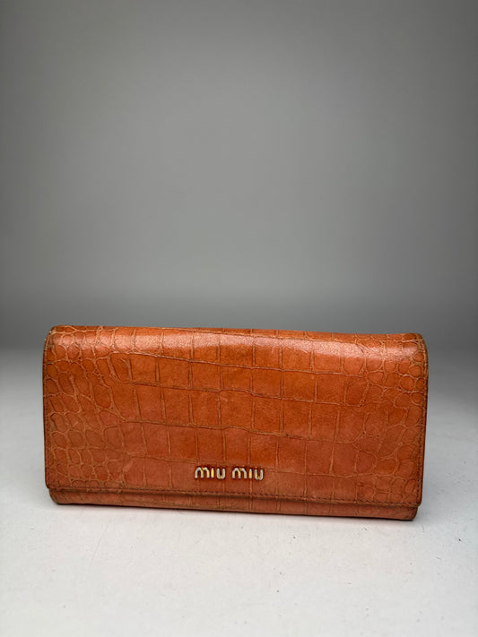 Vintage Miu Miu Leather wallet Orange