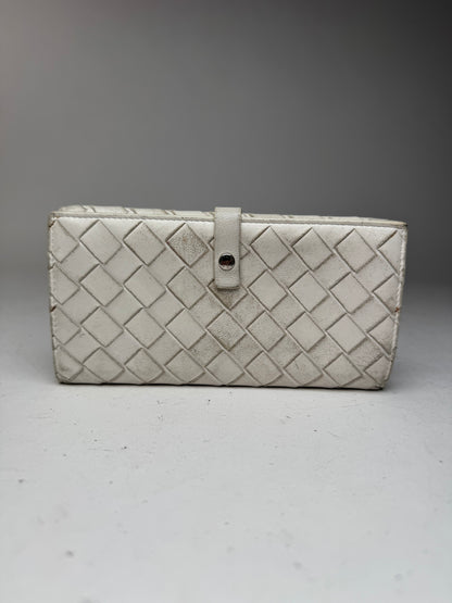 Vintage Bottega Veneta leather wallet white