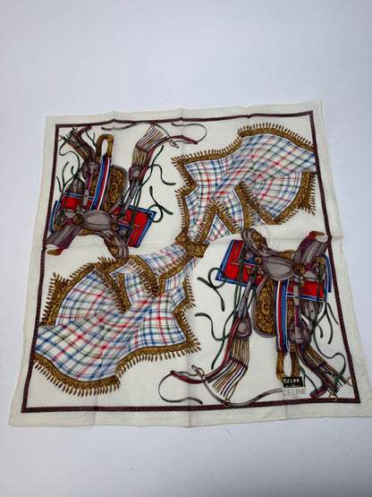 Vintage Celine scarf white beige