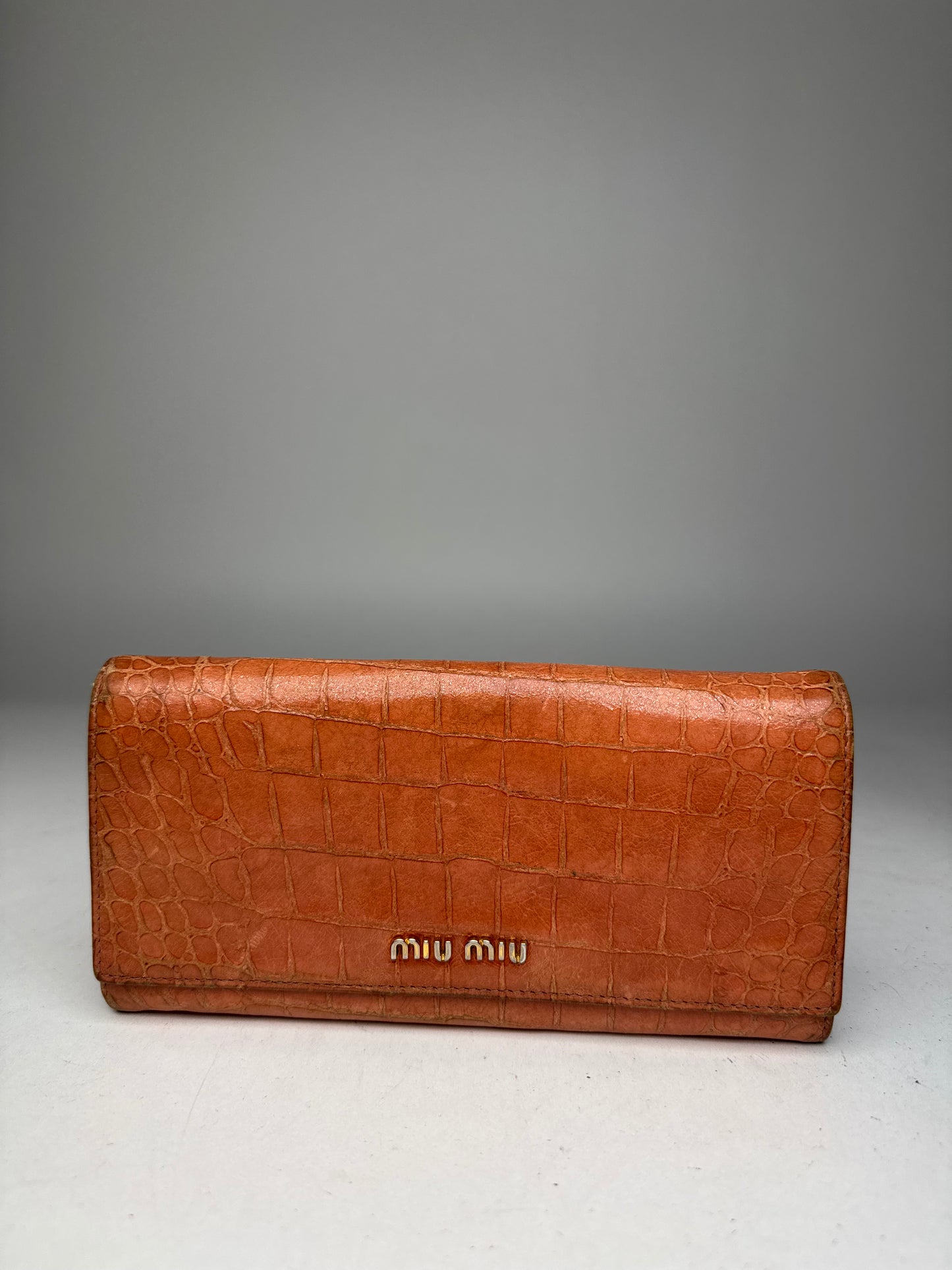 Vintage Miu Miu Leather wallet Orange