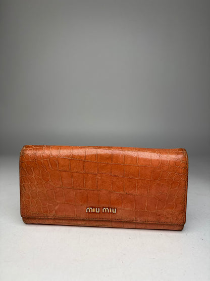 Vintage Miu Miu Leather wallet Orange