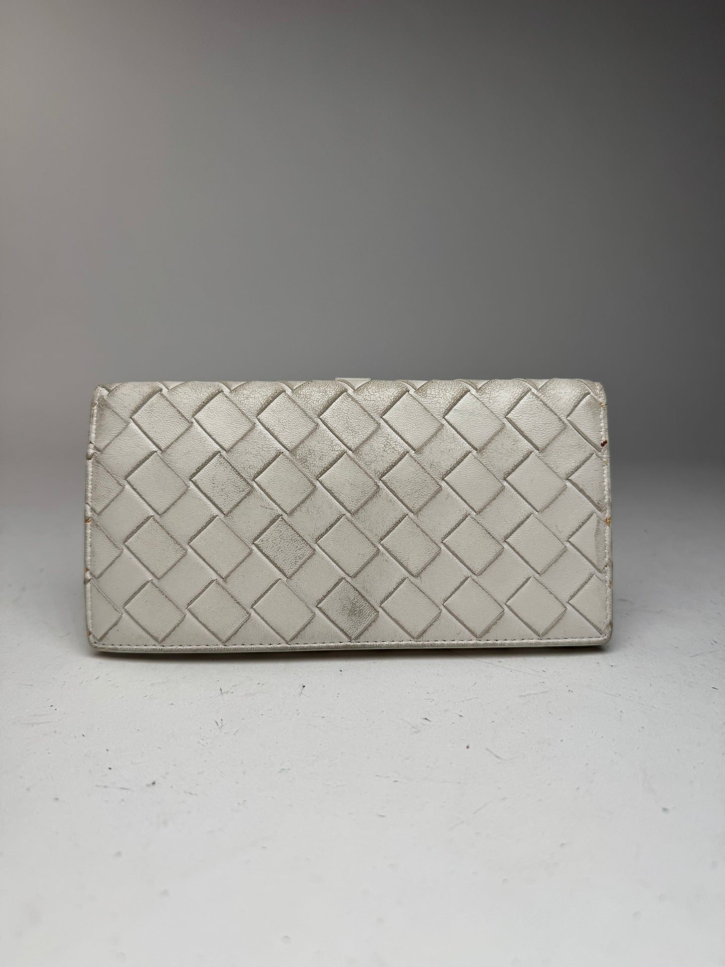 Vintage Bottega Veneta leather wallet white
