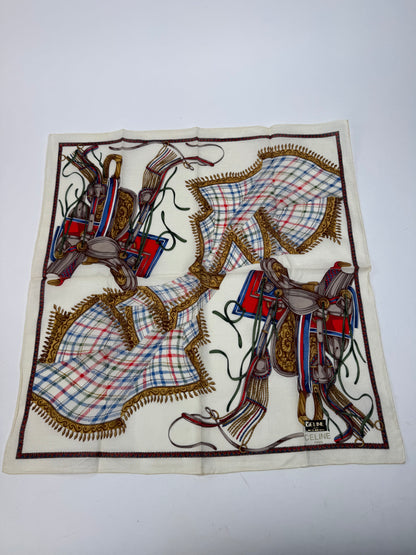 Vintage Celine scarf white beige