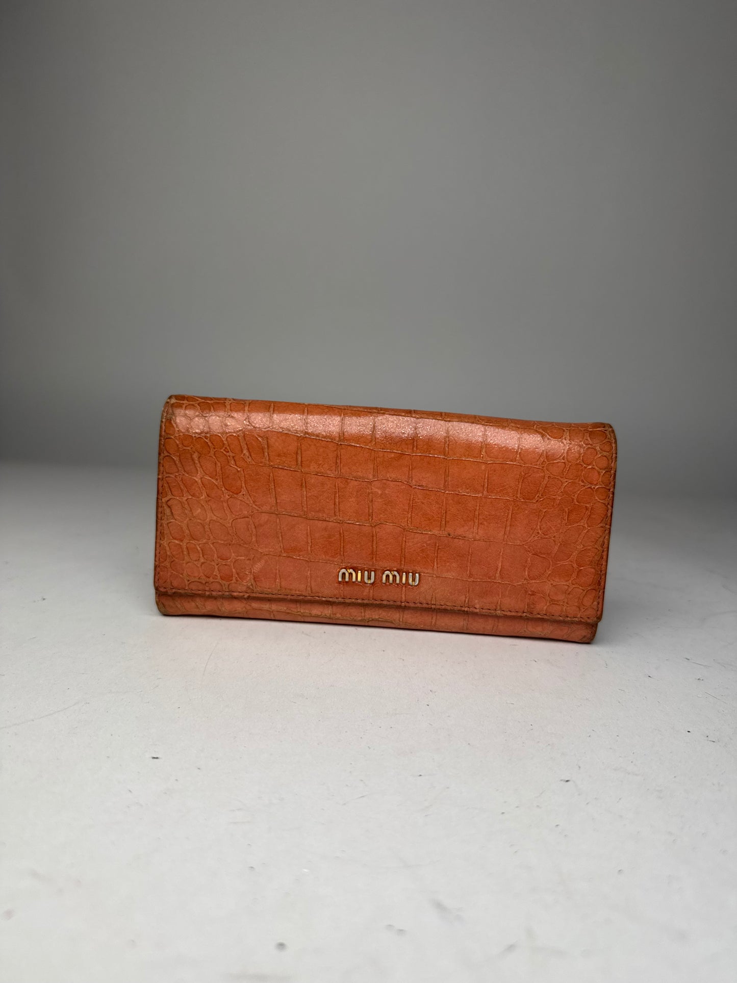 Vintage Miu Miu Leather wallet Orange