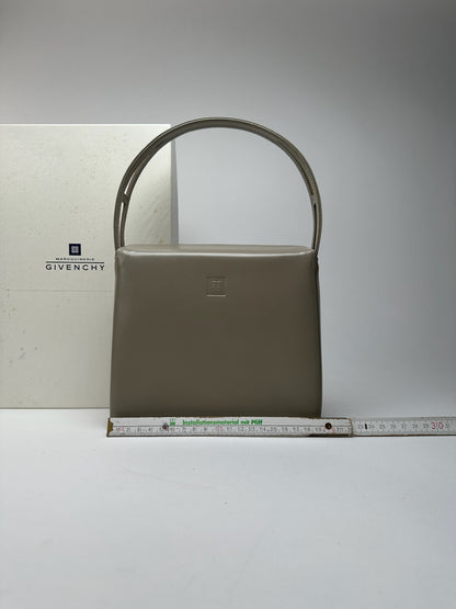 Sac vintage Givenchy en cuir verni 4G gris