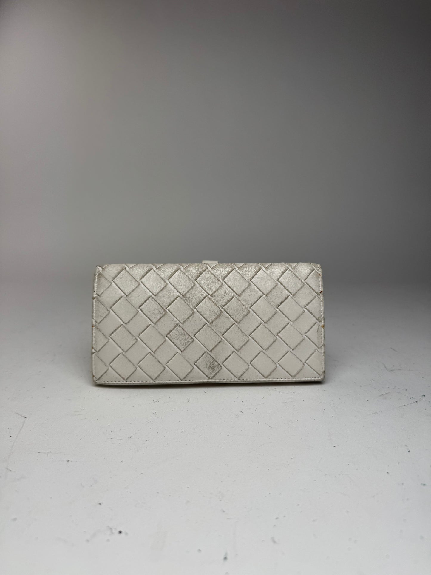 Vintage Bottega Veneta leather wallet white