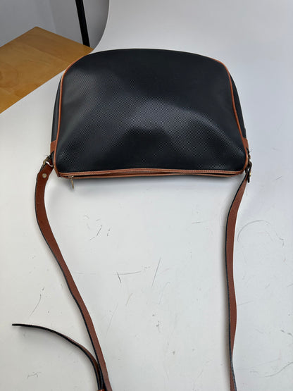 Vintage Bottega Veneta Woven Leather Shoulder Bag Black Brown