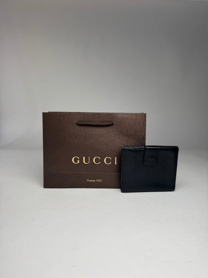 Vintage Gucci Bamboo Leather Wallet Black
